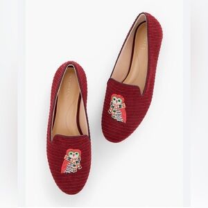 NWT RYAN CORDUROY LOAFERS - EMBROIDERED OWL SZ 6